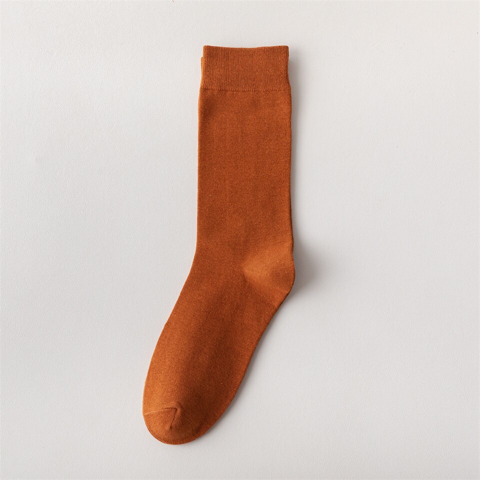 Calcetines largos de algodón puro para hombre, calcetín informal de negocios, desodorante, talla grande, 5 pares, Harajuku: A5