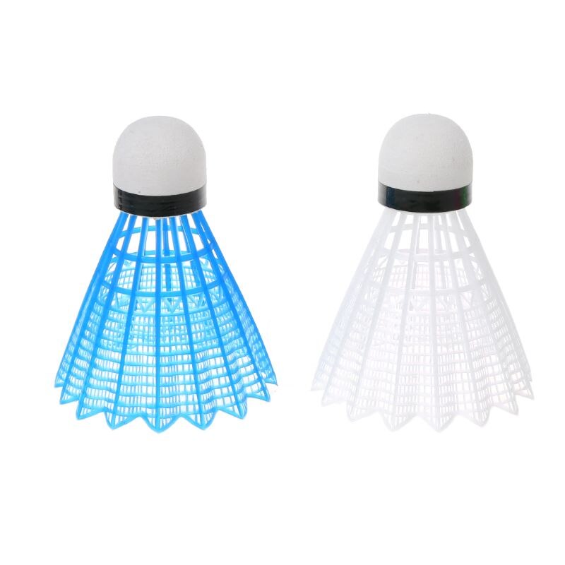 4pcs Colored Plastic LED Luminous Badminton Dark Night Glow Lighting Shuttlecock XXUF