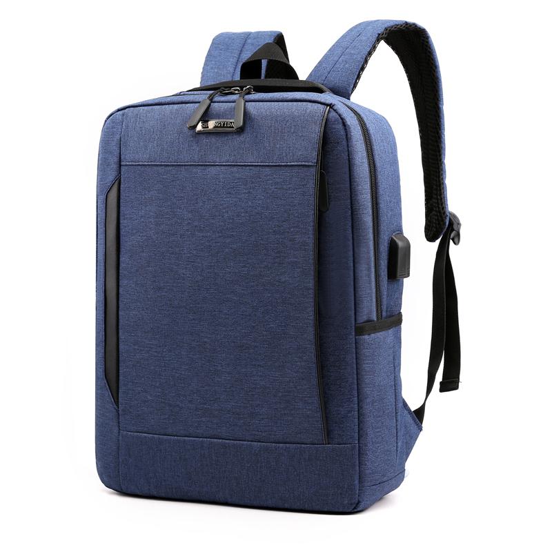 Skole rygsæk vandtæt bærbar computer mænd rygsæk skoletasker til teenage drenge skulder mochila ridsefast rygsæk: Blå