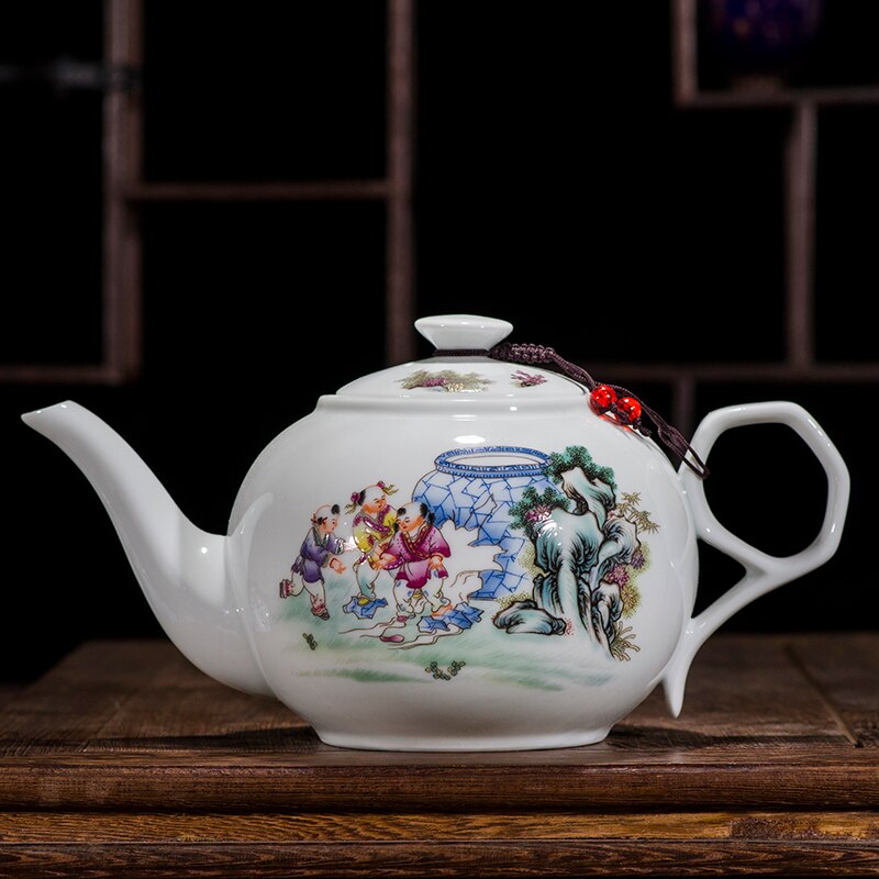 CHANSHOVA China Blau und weiß dünne porzellan teekanne Hohe kapazität 320ML 1L Keramik Tee topf traditionellen chinesischen Tee-einstellen: 1000ml-E