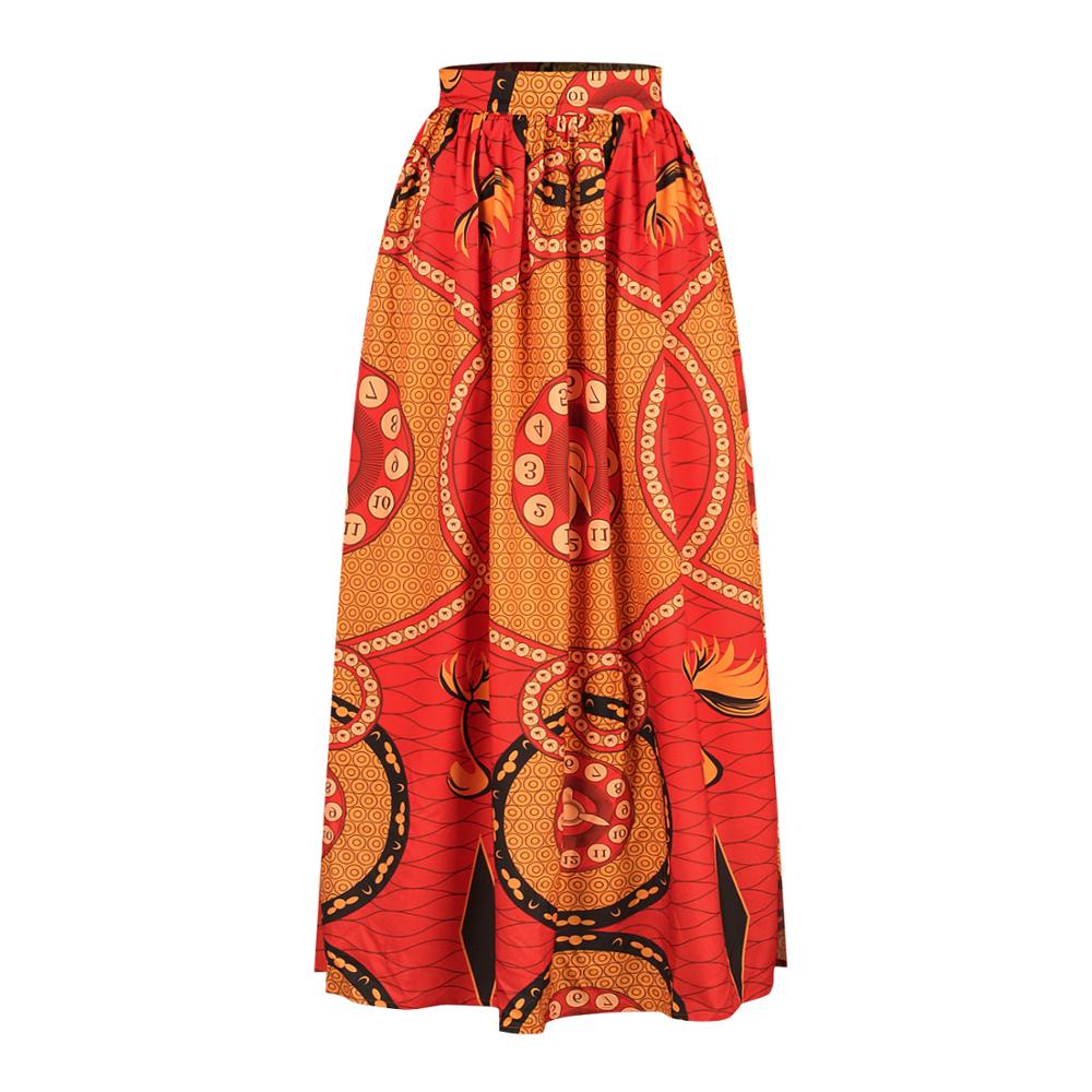 Ensemble de 2 pièces pour femmes, jupe imprimée africaine, haut + jupe, Dashiki, robe de soirée plissée, robe africaine traditionnelle: FQRA005 / L