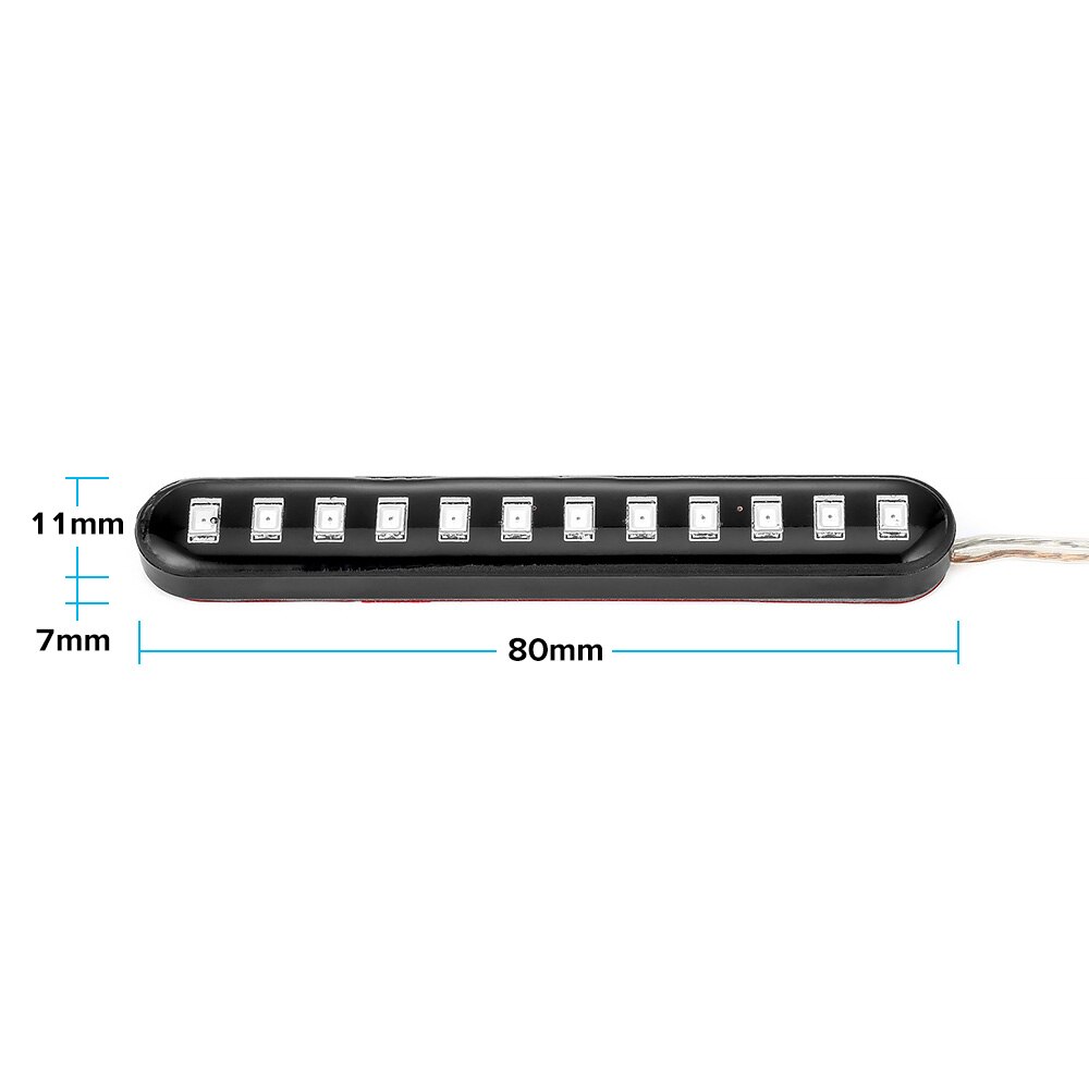 Universal sekventiell flödande 12 led mini strips motorcykel bil led blinkers blinkers blinker ljus gult ljus
