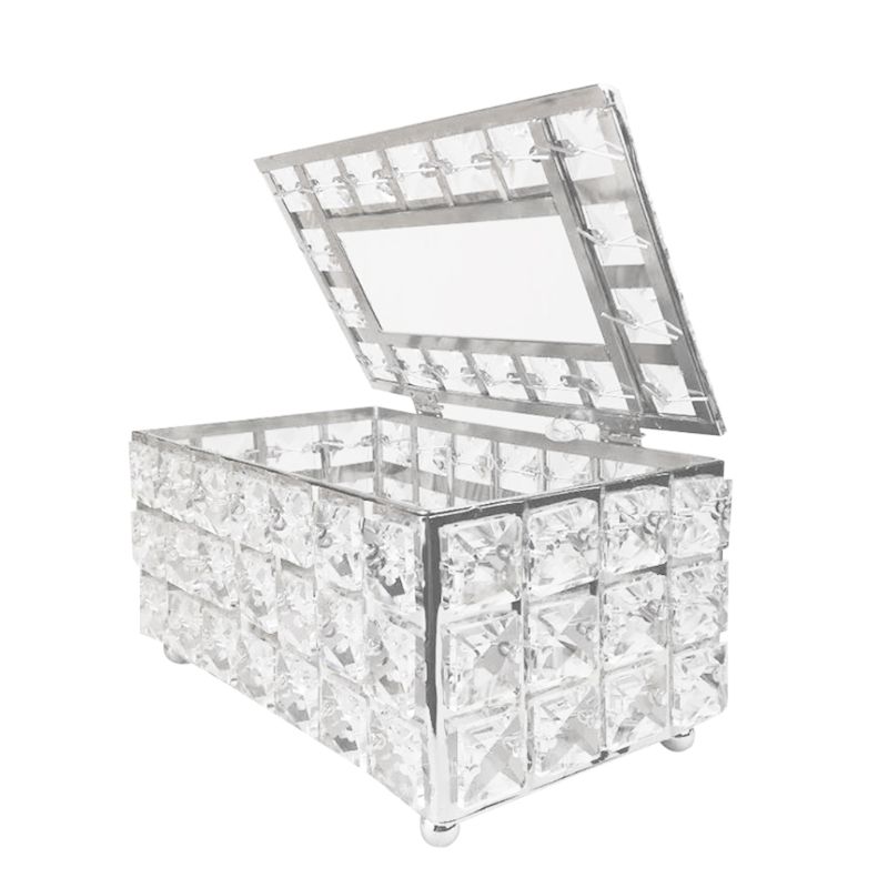 Boîte à mouchoirs en cristal, distributeur de serviettes en forme de cube, pour chambre à coucher, bureau, hôtel, café, 91ad: Blanc