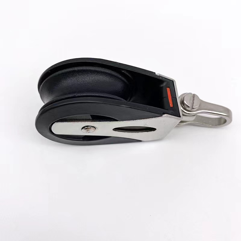Cabezal de carga Universal de acero 316, polea única de 1500 libras, bloque de polea de rodamiento liso para velero de nailon, corredor de cuerda marina, accesorio para barco