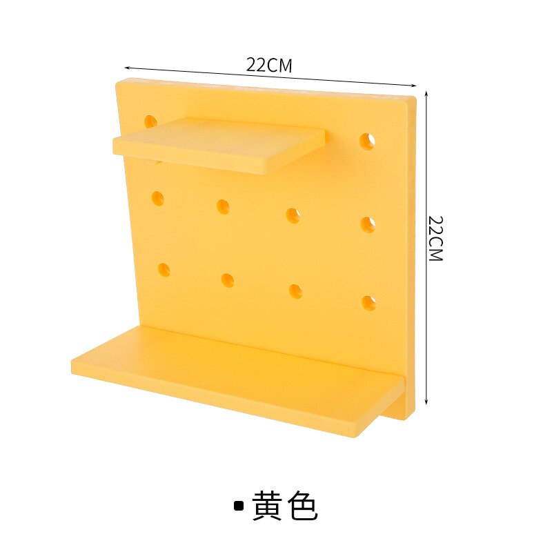 Kawaii organizador Ins estante de almacenamiento 10 unids/set decoración de la habitación de estante de pared agujero Junta baño estanterías de Accesorios de escritorio: yellow