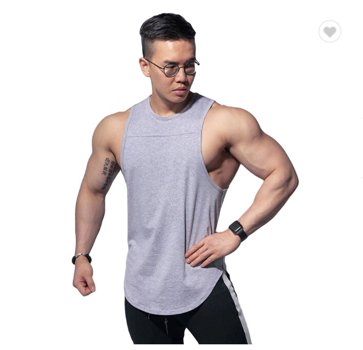 Asia mann treningsstudio topp sportsklær muskel viser hurtig tørr Vest oem tank topp til menn: L / Grå