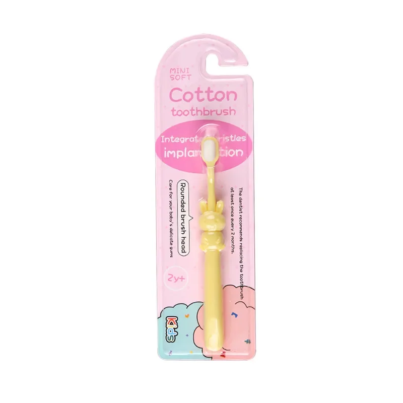 Bébé enfants brosses à dents Ultra doux brosse à dents enfants brosse à dents 360 brosse à dents fil à dents garçons filles soins des dents: Beige