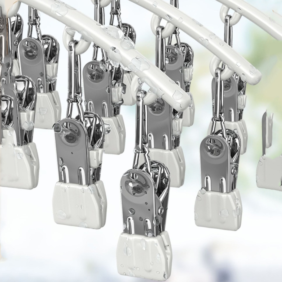 Stojak na skarpety ze stali nierdzewnej, wiatroodporny stojak na skarpety z wieloma klipsami, bezszwowy, wielofunkcyjny wieszak na ubrania robić użytku domowego na balkon