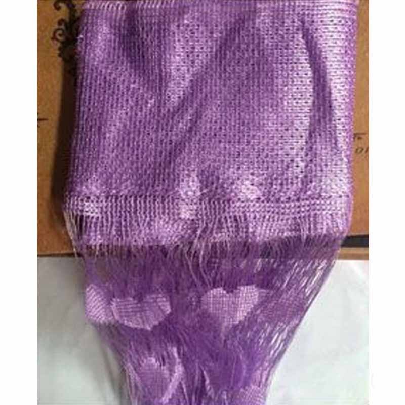 Panneau de draperie avec pompons | Rideau de porte à fenêtre en Tulle pur, rideau de chambre à coucher et salon, décor de cœur d'amour romantique doux, 100x200cm: VIOLET