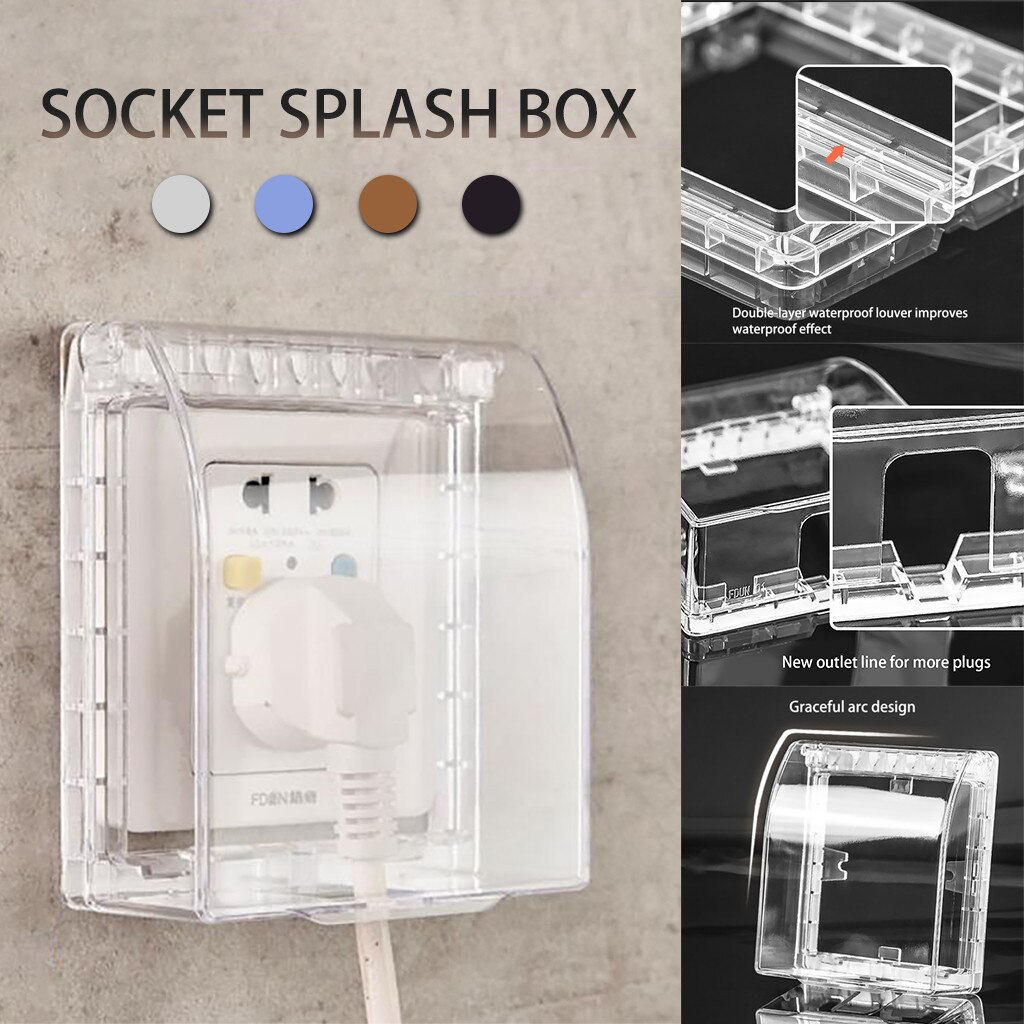 86type Light Panel Socket Doorbell Flip Cap Cover Clear Bathroom Kitchen Accessory Plastic Wall Switch Waterproof Cover Box #T1P