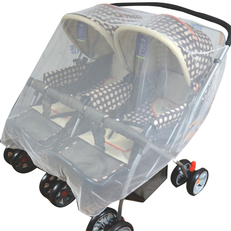 Dubbele Kinderwagen Klamboe Anti-Bug Mesh Hoes Voor Kinderwagen Baby Reisuitrusting