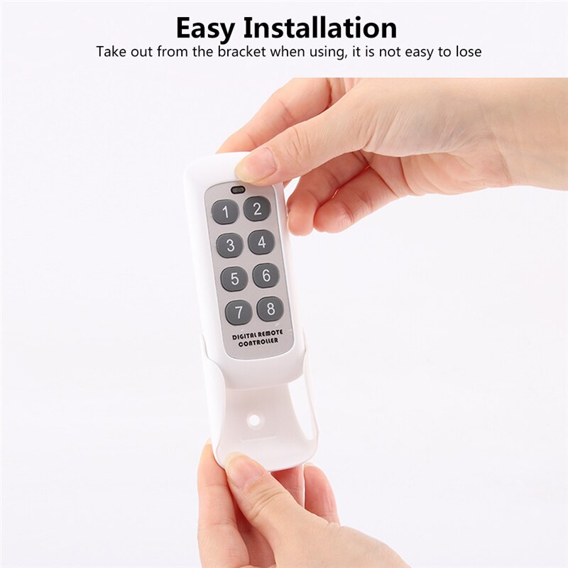 8 Keys Wireless Remote Control Smart Socket EU Plug Wall Home House Wireless Programmable Electrical Socket Outlet 220V