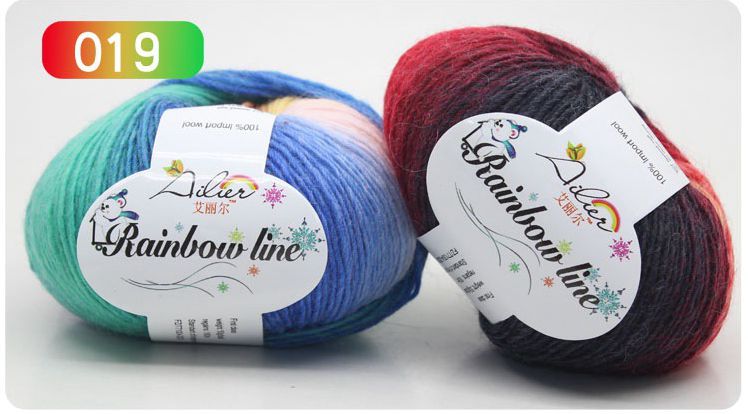 50g/Ball 180 Meter 100% Merino Wolle Häkeln Garn Dick Für Hand betroffen Regenbogen Raum Gefärbt Baby Garne Wolle Gewinde: 019
