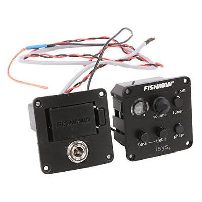 Fishman ISYS + 2 Band Acoustic Guitar Piezo Pickup Onboard Preamps EQ Tuner Set Piezo Mic Beat Equalizer Equalizer