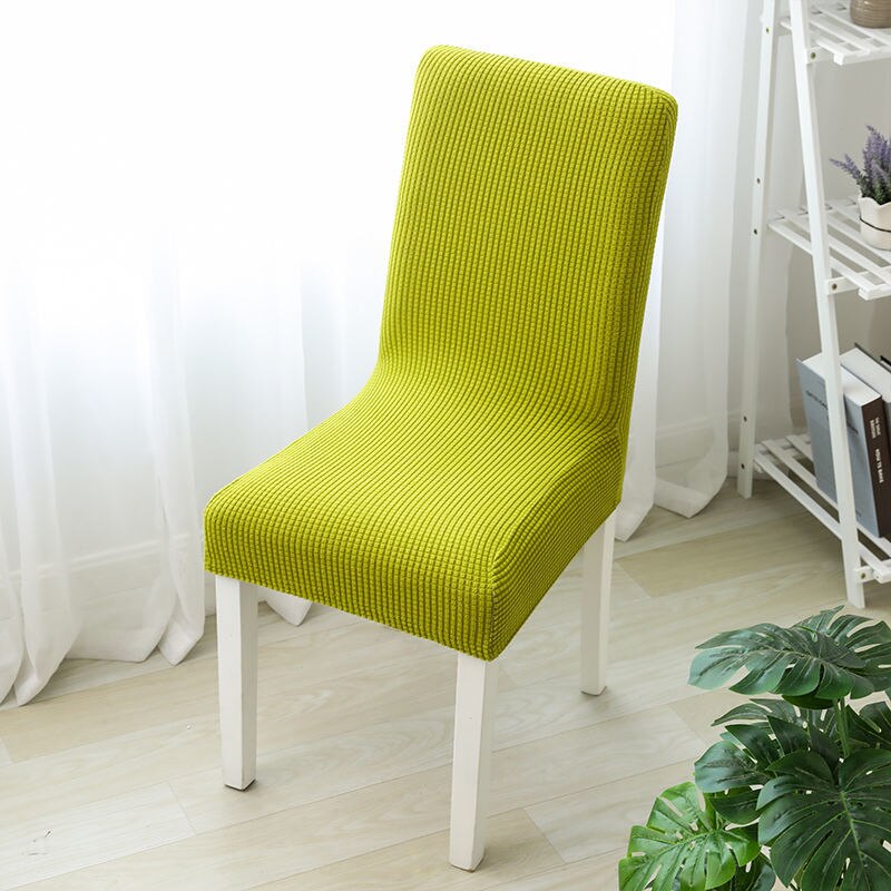 Einfarbig Stuhl Abdeckung Gestrickte stoff Stretch Elastische Hussen Stuhl Abdeckungen Für Esszimmer Küche Hochzeit Bankett Hotel: green