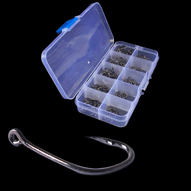 100-600pcs Carbon Steel Barbed Fish Hooks 3#-12# Fishing Hooks Jig With Hole Carp Fly Fishing Hook Tackle Set Fishhooks Pesca