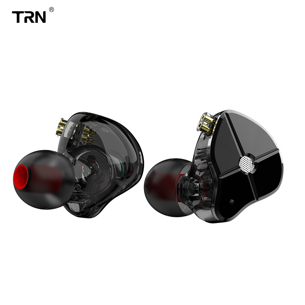 Trn st1 1dd + 1ba fone de ouvido híbrido, de alta fidelidade, monitor dj, para corrida, esporte, cabo destacável, zst es4 v80 v90
