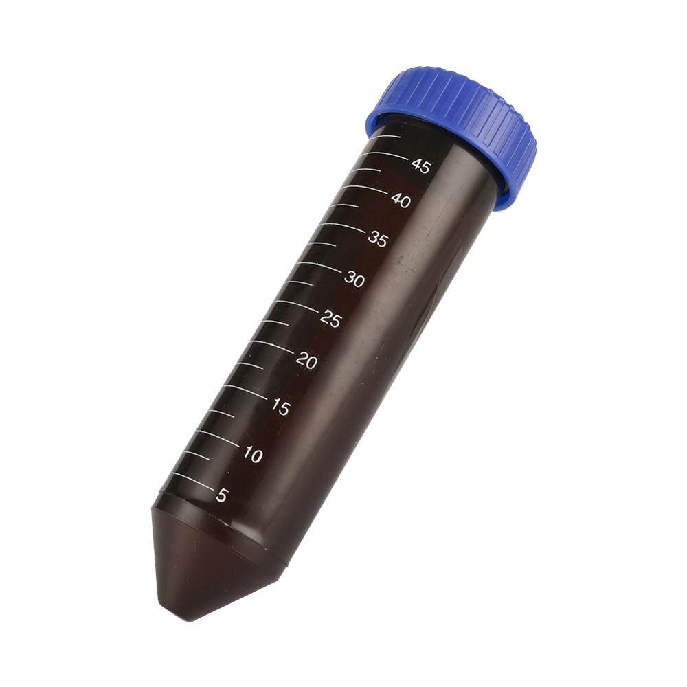 10 Stck 50ml Kunststoff Braun Zentrifuge Reagenzglas mit Skala Linie Schraube Kappe Kegel Unten Labor analysieren Sonde Container