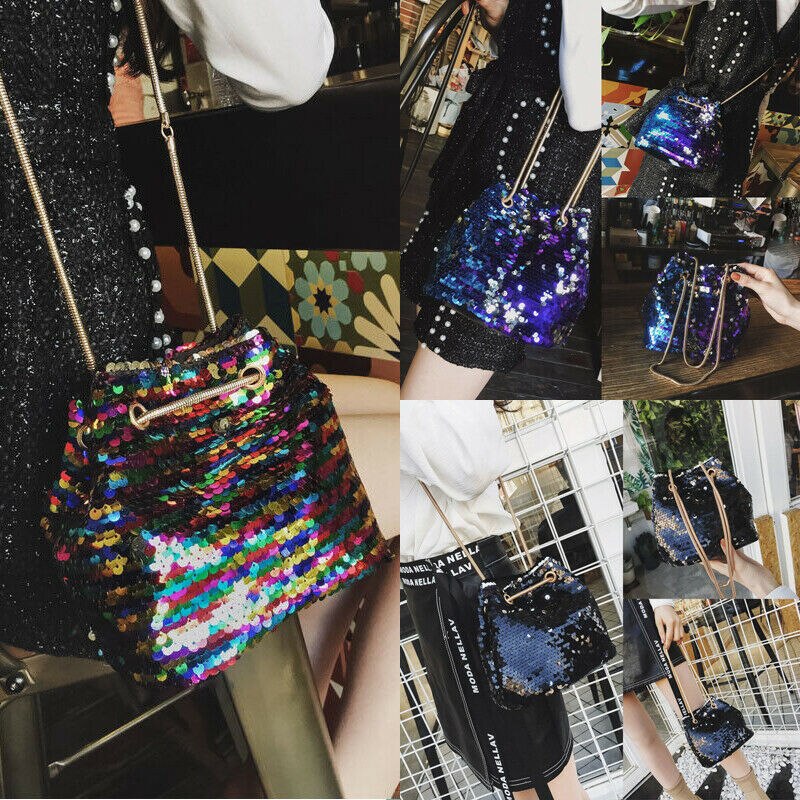 Women Waist Bag Bum Bag Fanny Bag Sequins Office Ladies Waist Chest Gym Bag Shoulder Bag