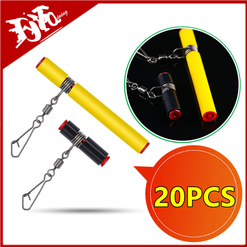 20/10 Pcs Black Plastic Head Swivel Sea Fishing Balance Strong Snap String Hooks Bracket Anti-winding Tackle Sinker Slides