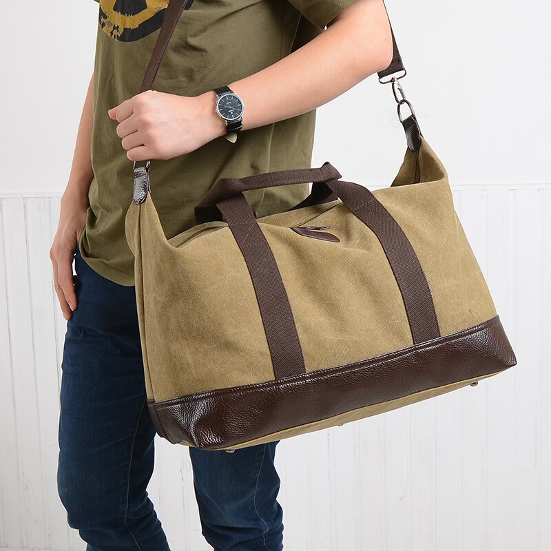 Reistassen Kvky Casual Vintage Messenger Bag Canvas Solid Unisex Grote Capaciteit Tote Cross-body Klassieke handtas