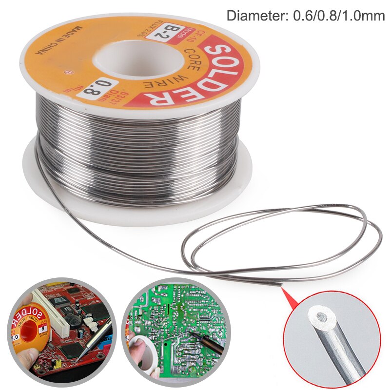 Tout 100g 0.5 / 0.6 / 0.8 / 1/63/37 Flux 2.0% 45FT étain plomb fil d'étain fondu noyau de colophane fil de soudure, pas besoin de nettoyer