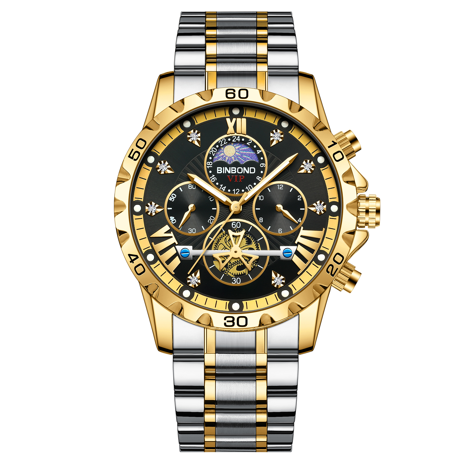 2024 Luxe Automatische Mechanische Horloge Voor Mannen Holle Tourbillon Waterdicht Lichtgevende Datum Week Rvs Heren Horloges: Coffee