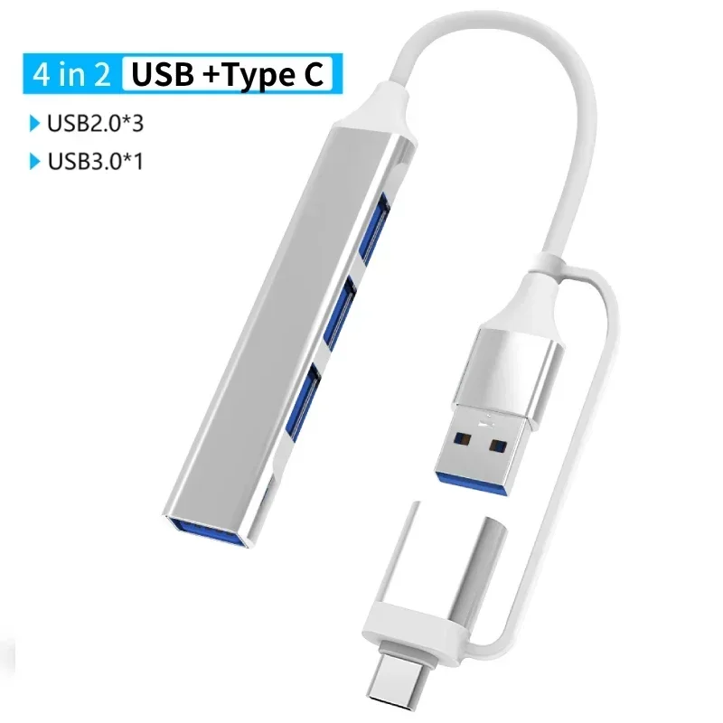 7 Häfen USB A C Hub Konzentrator 3.0 2.0 Typ Multi-Adapter Multi-Hub Dock Splitter Laptop PC Computer Erweiterung Zubehör: Orange