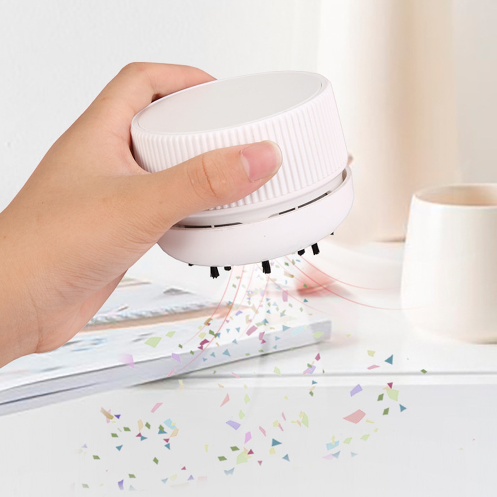 Mini Desktop Vacuum Cleaner Portable Crumb Dust Sweeper Paper Dust Collection For Home Office Keyboard Manicure Vacuum Cleaner