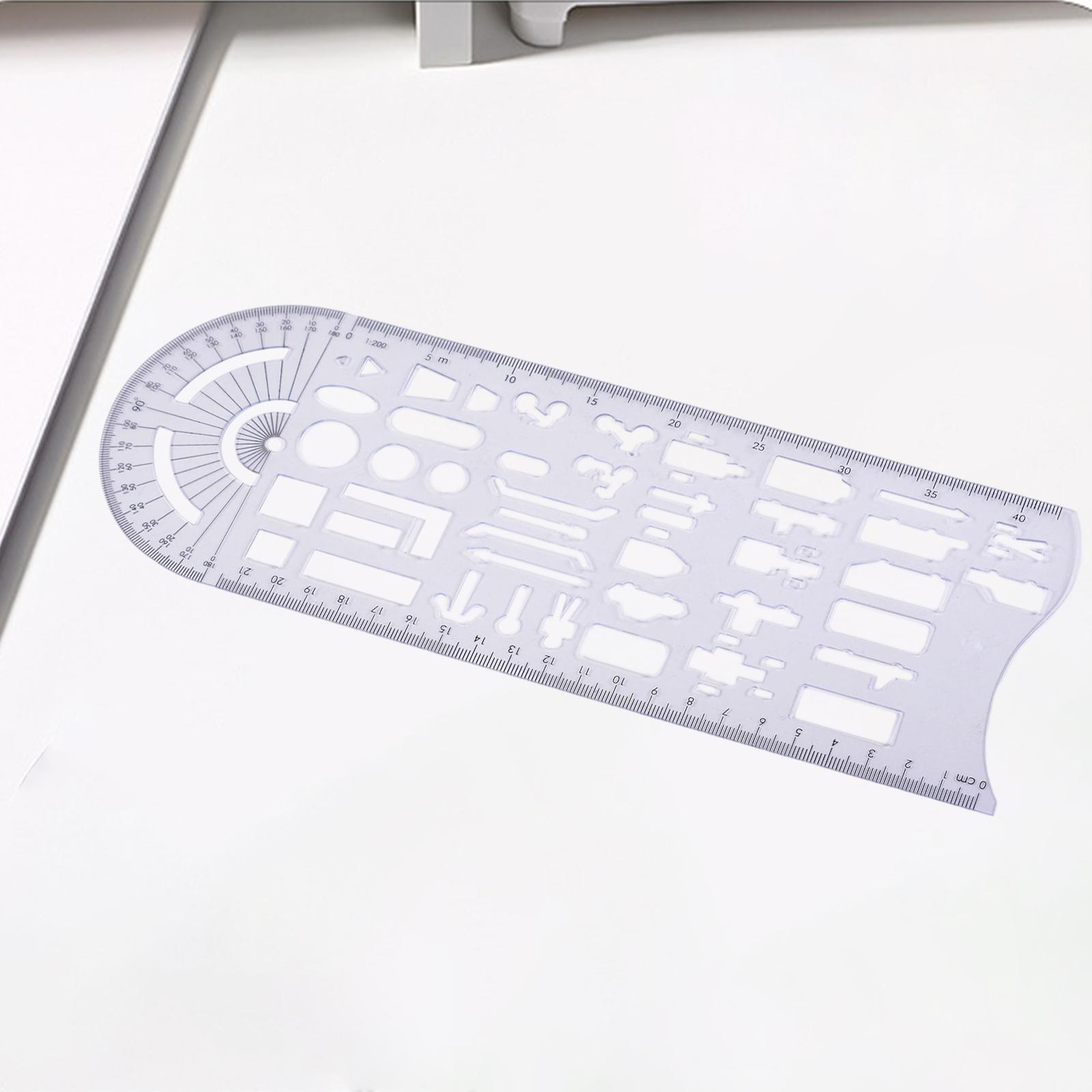 Plastic Drawing Ruler Traffic Accident Symbols Drawing Template Office School Stencils Multifunctional Draft Ruler Accessories