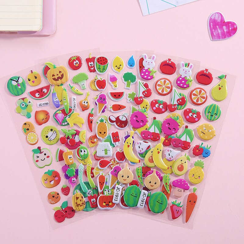 1/5pcs Cartoon Stickers 3D Cartoon Random Animal Waterproof Stickers Children's Decoration Supplies Boys Girls Diy Sticker