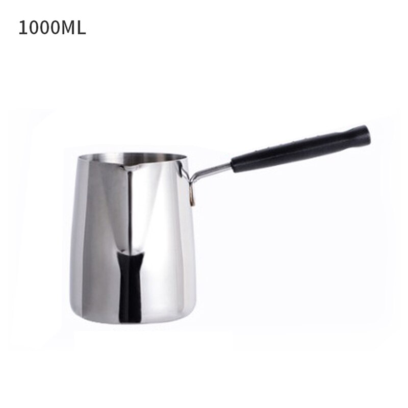 Moka holdbar tyrkisk kaffekande induktion komfur tekande kedel gas komfur opvarmning rustfrit stål mælkeskummekande latte pot: 1000ml