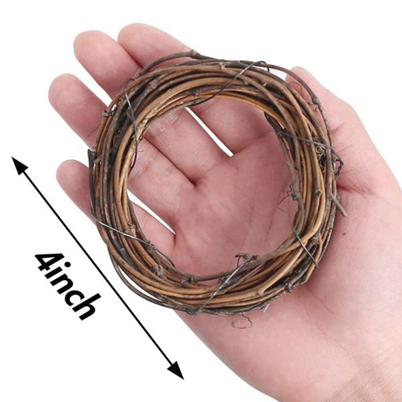 10 Pcs Natural Vine Vine Ring Wine Flower Branch Wreath Decoration Wooden Wig for Craft,Decor,Door,House-Round