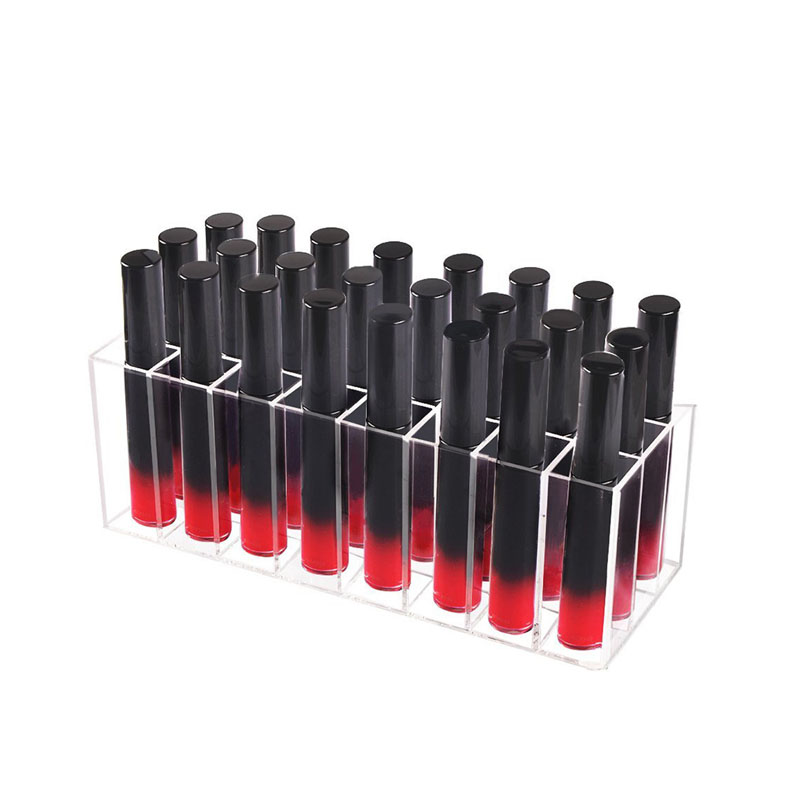 Akryl lipgloss holder 24 slots læbestift boks display stand diverse opbevaring boks kosmetisk makeup organizer holder