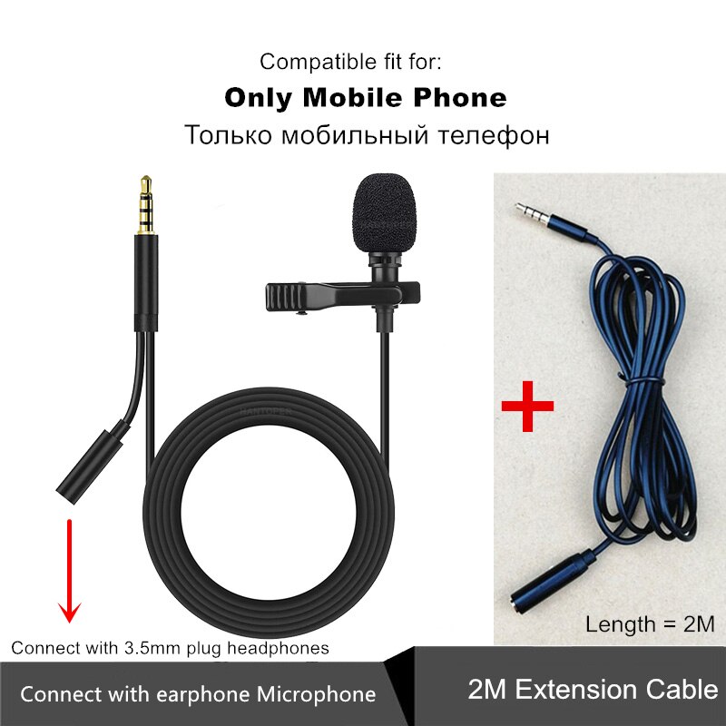 Doppio Mini portatile Lavalier microfono a condensatore Clip-on risvolto Mic cablato Mikrofo/Microfon per telefono per PC portatile: Style 3