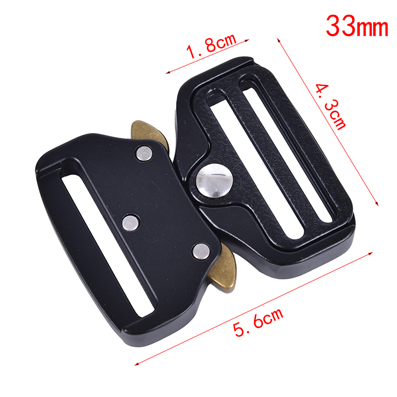 26/33/38/45mm Quick Side Release Metal Strap Buckles Webbing Bags Luggage DIY Luggage Clothes Clip Buckles Quick Release Buckle: Black-33mm
