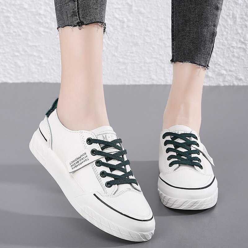 Tenis femeninos con agujeros para Mujer, Zapatos de Tenis transpirables de cuero, zapatillas deportivas para Mujer