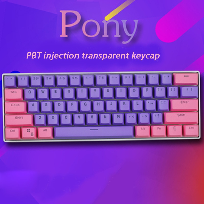 61-key OEM Profile Korean Keycaps PBT Korean keycap two-color injection + transparent keycap mechanical keyboard