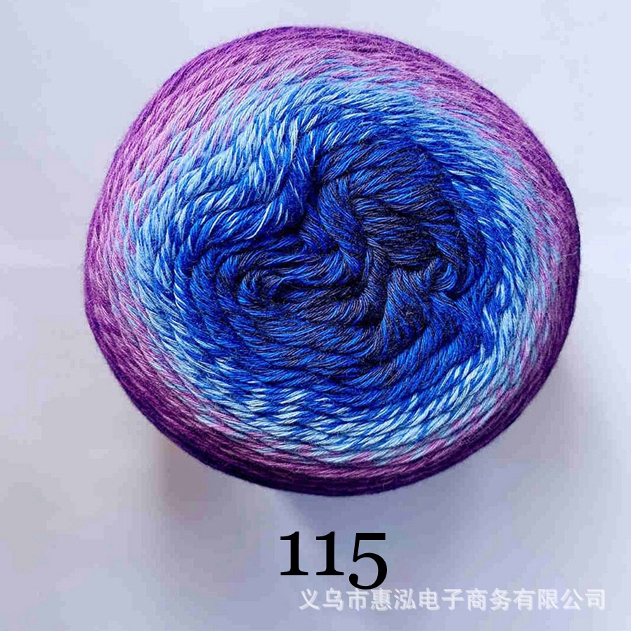 Regenbogen-Farbverlaufs-Baumwollgarn, handgestrickt, Häkelgarn für Heimdekoration, Kuchen gemusterter Garn-Färbeprozess