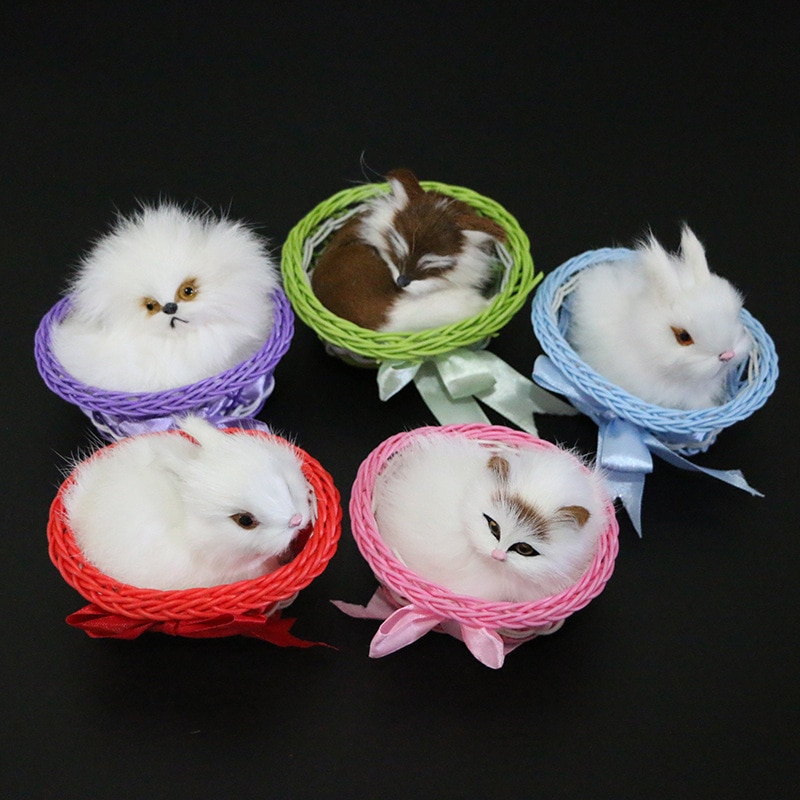 Cesta colgante con forma de gato de simulación, artesanía de juguete de felpa, juguetes blandos de para estudiantes y niños, decoración para de vacaciones, peluches de vocalización