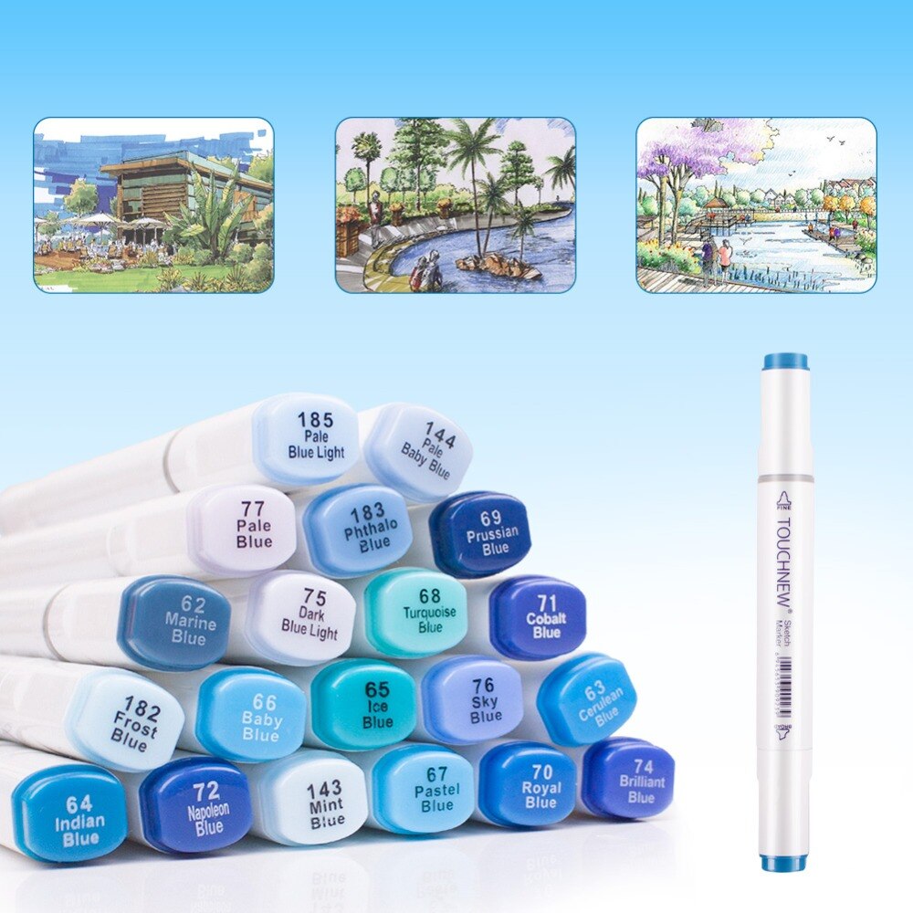 Dual Tip Ocean Sky Art Markers Set-Permanente Schets Tekening Pennen Voor Volwassenen & Kids Ontwerpen, Manga, alcohol Markers Art Set