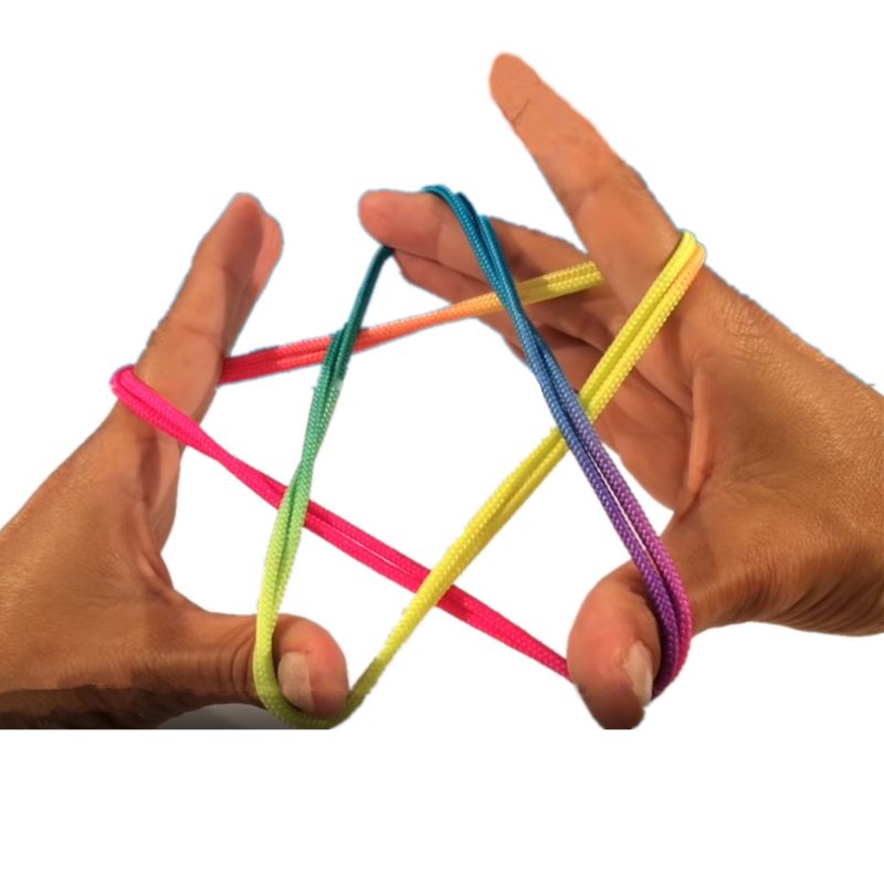 Kids Rainbow Colour Fumble Finger Thread Rope String Game Developmental Toy Puzzle Educational Game for Children Kids