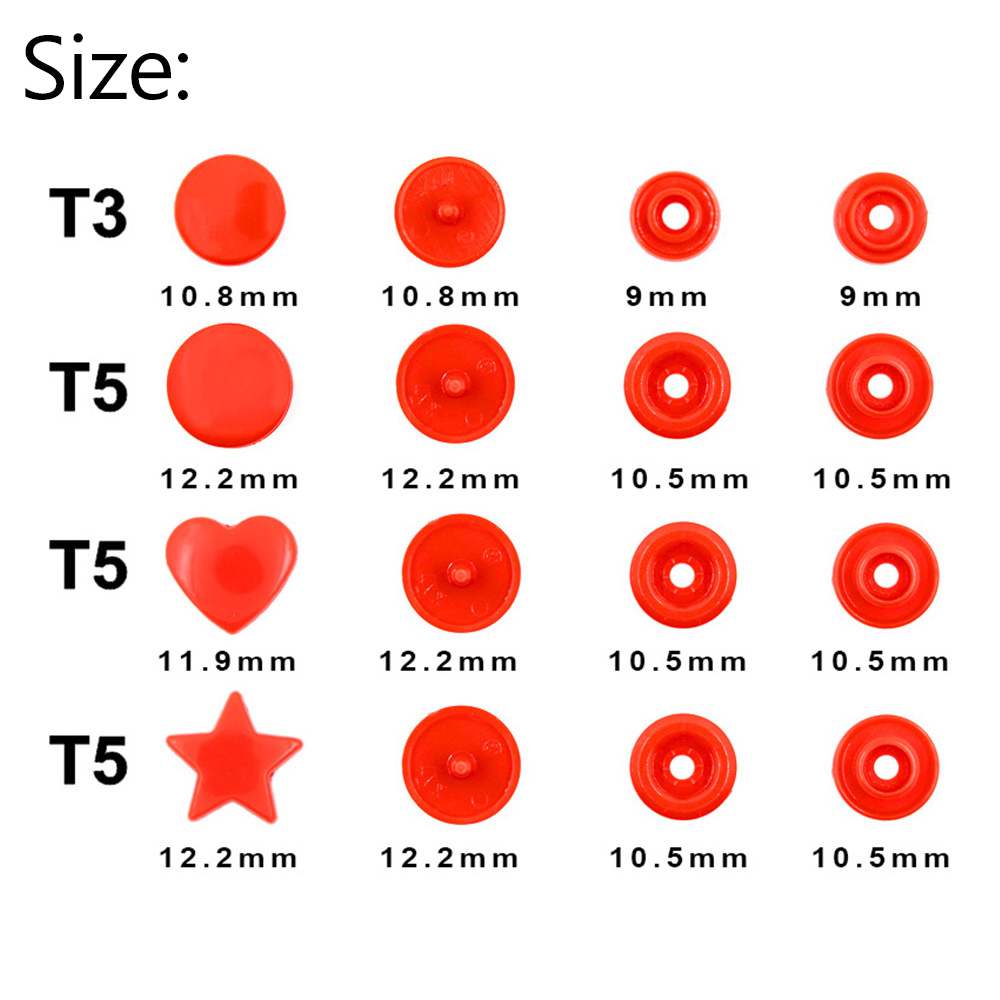 20Sets T3 KAM Round Snap Buttons Plastic Fasteners Press Buttons For Baby Clothes Buttons For DIY Crafts