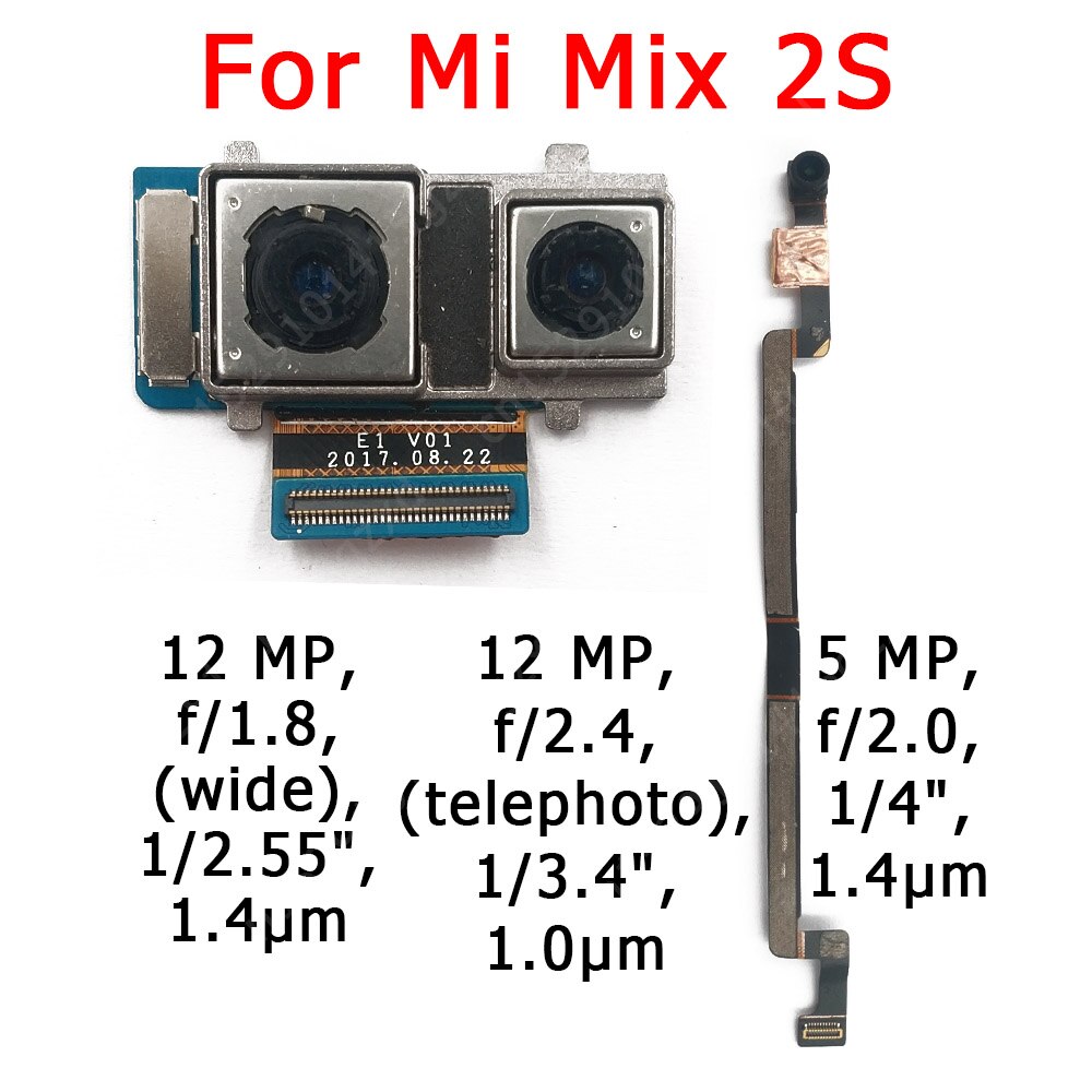Original Front and Rear Back Camera For Xiaomi Mi Mix 3 Mix3 Main Facing Camera Module Flex Cable Replacement Spare Parts