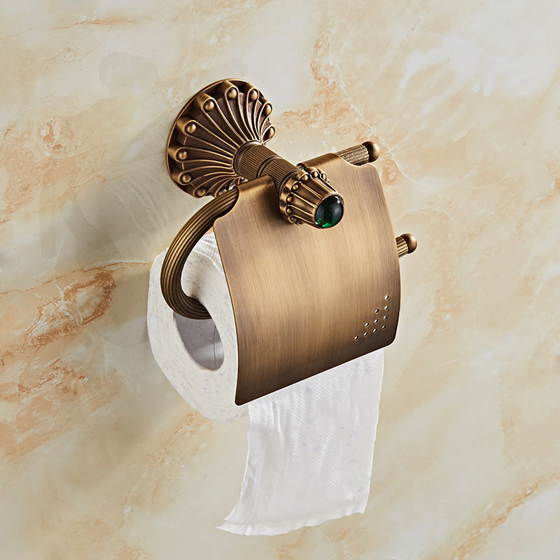 Bathroom Hardware Set Ceramic Brass Towel Rack Paper Holder Towel Bar Corner Shelf Toilet Brush holder Bathroom Accessories: paper holder