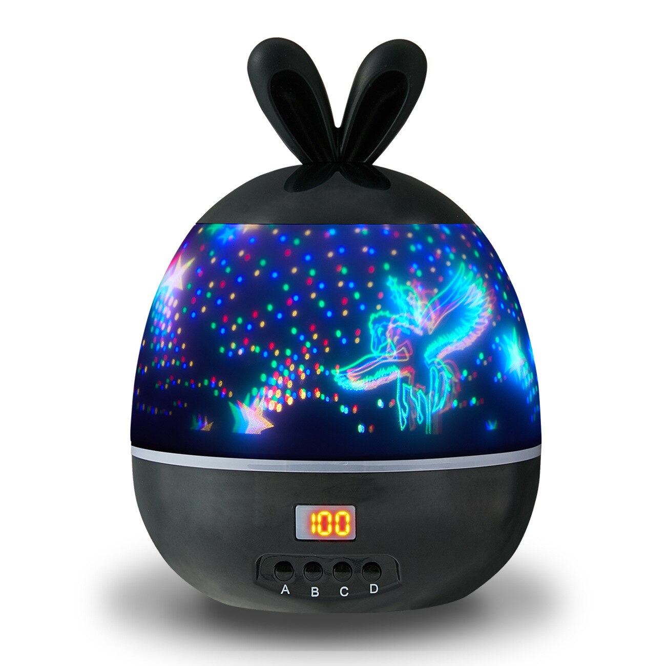 Veilleuse LED projecteur lampe ciel étoilé 360 Angle rotation LED nuit lampe projecteur lumière pour enfants bébé: black