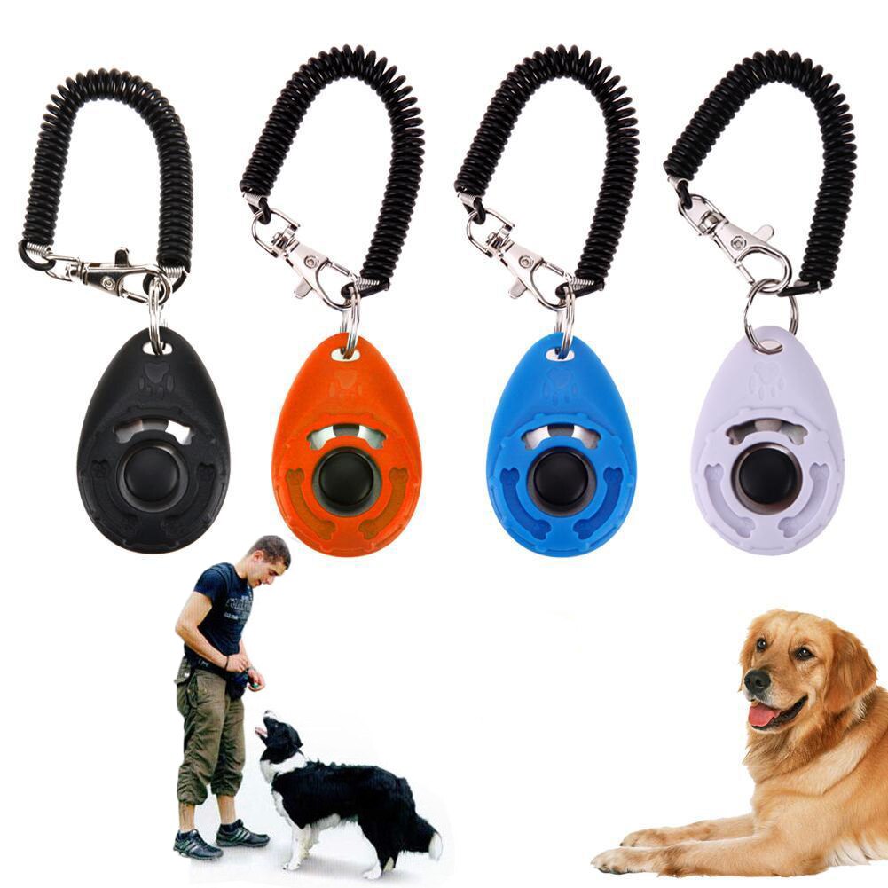 1 Pcs Pet Dog Training Clicker Plastic Dogs Click Trainer Aid Tool Pet Toy Adjustable Wrist Strap Sound Key Chain Pet Supplies
