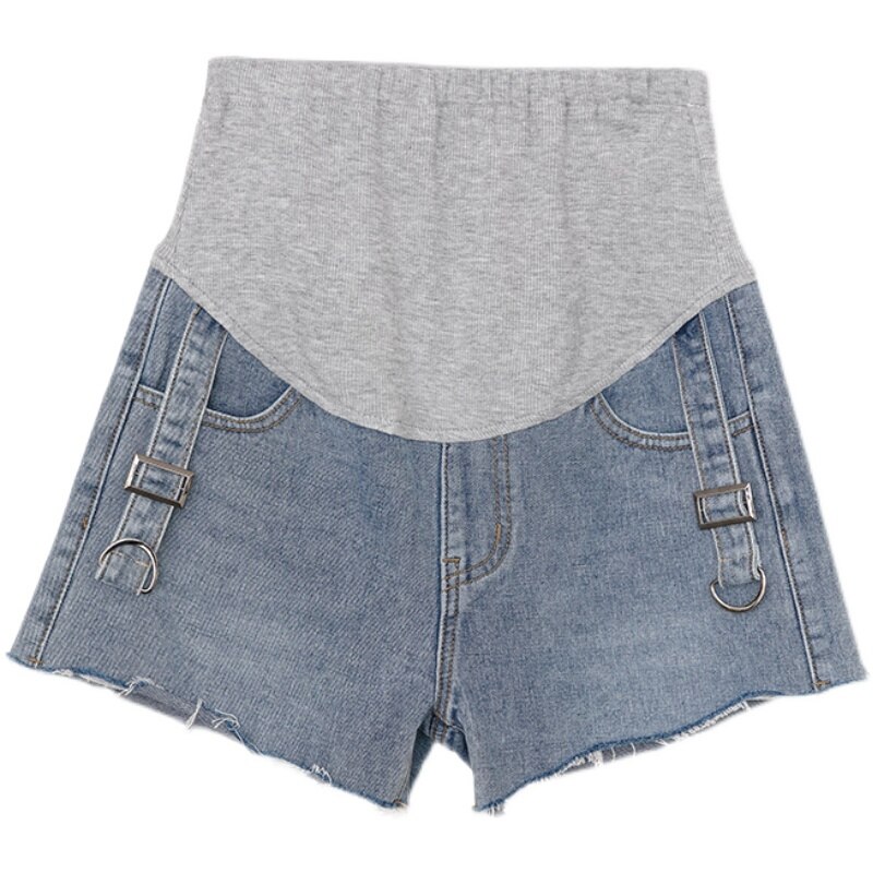 Short en jean pour femmes, vêtement de maternité, pantalon d&#39;été, vêtements de grossesse, taille haute élastique