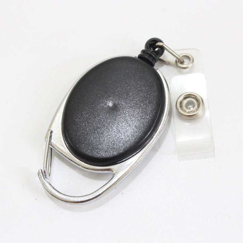 Zinc Alloy Plastic Retractable Badge Reel Name Tag Card Recoil Belt Key Ring Chain Clips