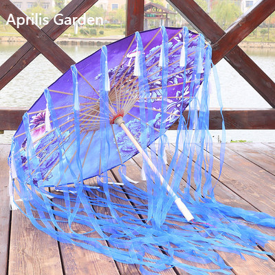 Neue erwachsene Bambus geölte Papier Regenschirm Quasten Garn Band Hanfu retro Frau Sonnenschirm Durchführung japanischen chinesischen Stil Regenschirm
